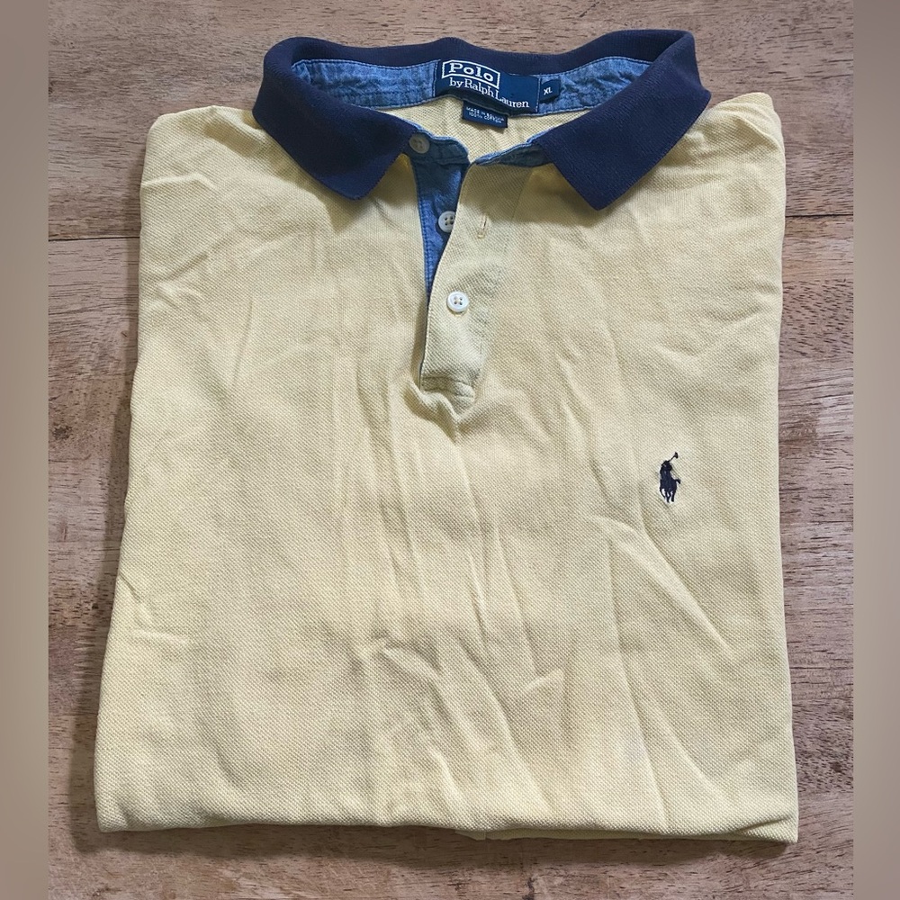 Polo by Ralph Lauren Men’s‎ Size XL Yellow Classic Mesh Polo Shirt
